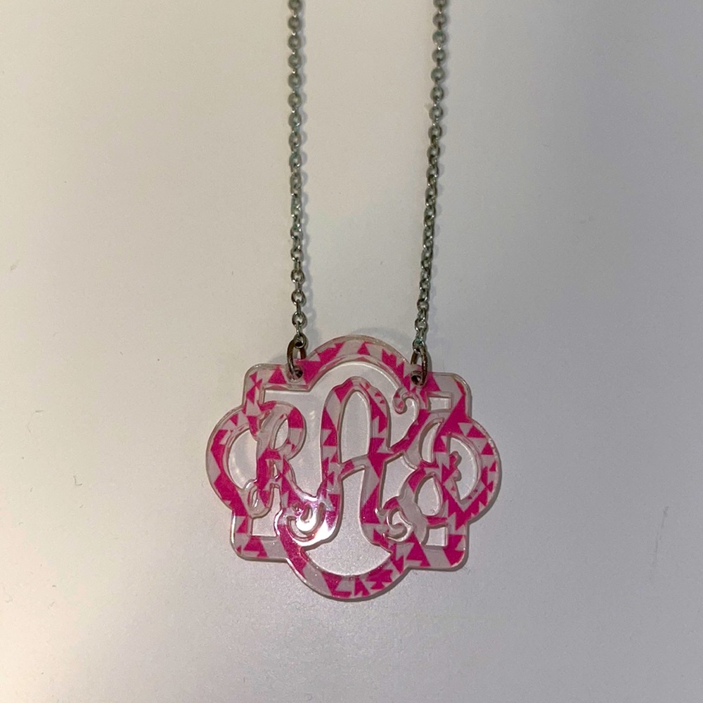 💗 RAJ Pink Monogram Necklace 💗
